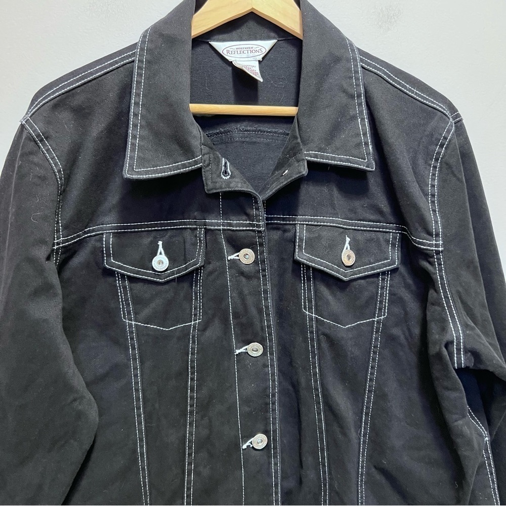 North Reflections Black Denim Jacket Size XL - Picture 2 of 6
